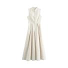 Vestido Midi Plissado Feminino - Sem Mangas, Zíper, Bodycon - Elegante para Festa (Verão 2024)