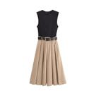 Vestido Midi Plissado Sem Mangas Para Mulheres, Vestido De Verão Com Cinto, Vestido De Festa 2025 Vestido Midi Plissado Sem Mangas Para Mulheres, Vestido De Verão Com Cinto, Vestido De Festa 2025