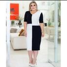 Vestido Midi Plus Size Biocolor Moda Feminina Evangélica Vestido Midi Plus Size Biocolor Moda Feminina Evangélica