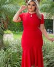 Vestido Midi Plus Size Botão Na Gola Moda Evangélica Feminina Vestido Midi Plus Size Botão Na Gola Moda Evangélica Feminina