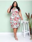 Vestido midi plus size estampado