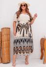 Vestido Midi Plus Size Estampado Manga Princesa