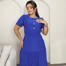 Vestido Midi Plus Size Noemi Moda Evangélica Feminina