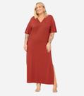 Vestido Midi Plus Size Viscose Maquinetada Secret Glam Decote com Trança G1 ao G4