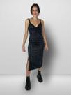 Vestido Midi Preto Tecido com elastano brilho lurex