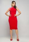 Vestido Midi Recortes Malha Canelada Vermelho Salvatore