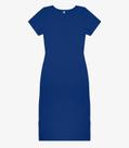 Vestido Midi Ribana Canelada Básico Rovitex Azul