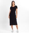 Vestido Midi Ribana Canelada Básico Rovitex Preto - Rovitex Básicos