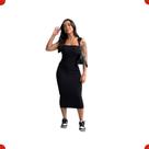 Vestido Midi sem alça Canelado Premium Duplo Elegancia e Conforto