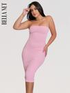 Vestido midi sem alça luxo tubinho tecido premium bebê