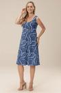 Vestido Midi Simplicidade Sem Manga Estampado Cor Do Céu Vestido Midi Simplicidade Sem Manga Estampado Cor Do Céu