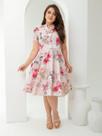 Vestido Midi Soltinho Floral Elegante Gode com Cinto Vestido Midi Soltinho Floral Elegante Gode com Cinto