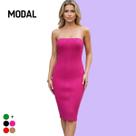 Vestido Midi Tricot Modal sem alça