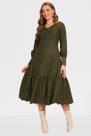 Vestido midi verde laise evase fascinius