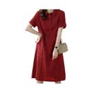 Vestido Midi Xadrez Feminino ZANZEA Verão 2024 Manga Curta Casual Com Gola Lapela Para Escritório
