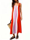 Vestido midi Yidarer Color Block com alças ajustáveis para mulheres