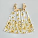 Vestido Milon Infantil Amarelo Flores Com Strass Verão Moda Kids