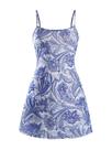 Vestido Milumia Vintage dos anos 90 com acabamento em alface, malha azul/branca, feminino