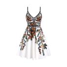 Vestido Mini A-Line Floral De Verão plus Size Com Manga Trompete E Alças Vestido Mini A-Line Floral De Verão plus Size Com Manga Trompete E Alças
