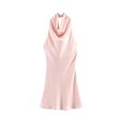 Vestido Mini De Cetim Feminino Halter Sem Costas Para O Verão, Sexy E Elegante, Roupa Para Festas E