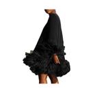 Vestido Mini Elegante De Manga Longa Com Detalhes Em Plumas E Pelúcia Para Mulheres, Sexy, Estilo