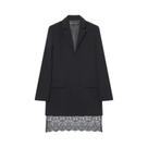 Vestido Mini Feminino De Manga Longa Com Renda, Estilo Blazer Elegante E Chique Para Escritório,