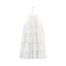 Vestido Mini Feminino Sem Costas Estilo A-Line Com Gola Halter Sexy Para Verão E Praia 2025