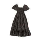 Vestido Mini Floral Feminino Com Manga Curta, Busto Elástico, Costas Descobertas E Plissado, Casual Vestido Mini Floral Feminino Com Manga Curta, Busto Elástico, Costas Descobertas E Plissado, Casual