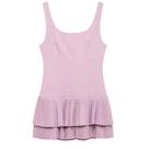 Vestido Mini Plissado Sem Mangas Para Mulheres, off White E Rosa, Para Festas De Verão, Peça Única