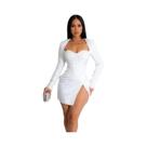 Vestido Mini Preto E Branco Com Lantejoulas Para Mulheres, Elegante, Com Fenda Lateral, Para Vestido Mini Preto E Branco Com Lantejoulas Para Mulheres, Elegante, Com Fenda Lateral, Para
