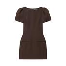 Vestido Mini Preto KONDALA Sexy E Chic Com Manga Curta E Ombros Almofadados Para Festa E Noite Vestido Mini Preto KONDALA Sexy E Chic Com Manga Curta E Ombros Almofadados Para Festa E Noite