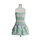 Vestido Mini Sem Alças E Sem Mangas Com Estampa E Bordado Para Mulheres