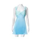 Vestido Mini Sem Mangas Para Mulheres, Estilo Halter, Verão, Com Laços Nas Costas, Bandagem Y2K, Vestido Mini Sem Mangas Para Mulheres, Estilo Halter, Verão, Com Laços Nas Costas, Bandagem Y2K,
