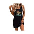 Vestido Mini Sem Mangas Para Mulheres, Verão, Sexy, Preto, Estampado, Vestido Solto Tipo Tank Top