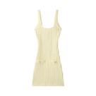 Vestido Mini Sem Mangas Tricotado Para Mulheres, Vestido De Praia Bodycon Com Costas Descobertas,