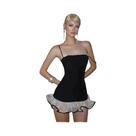Vestido Mini Sexy Estilo Y2K Para Mulheres Com Decote Quadrado E Detalhes Em Malha Contrastante
