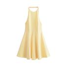 Vestido Mini Sexy Feminino Sem Costas Com Drapeado E Alças, Sem Mangas, Ombro a Ombro, Para Festas