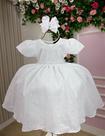 Vestido Miss Cherry Cristal Lese - Laise Branco - Tecido Misto com Forro Vestido Miss Cherry Cristal Lese - Laise Branco - Tecido Misto com Forro