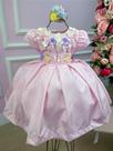 Vestido Miss Sweet Jardim Encantado Rosa Bebê - Tecido 100% Poliéster Vestido Miss Sweet Jardim Encantado Rosa Bebê - Tecido 100% Poliéster