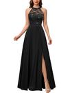 Vestido Miusol Elegant Halter Lace Sparkling Sparkling Sparkling Black Women Vestido Miusol Elegant Halter Lace Sparkling Sparkling Sparkling Black Women