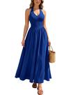 Vestido Miusol Summer com gola alta, sem mangas, sem encosto, azul Vestido Miusol Summer com gola alta, sem mangas, sem encosto, azul