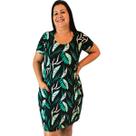 Vestido Moda Crista Estampado Fechado Com Manga Vestido Moda Crista Estampado Fechado Com Manga