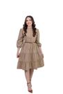 Vestido Moda Evangélica Midi Viscolinho Outono Inverno Cor:CacTamanho:M