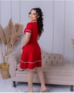 Vestido Moda Evangélica Mulher Virtuosa Vermelho Casamento Madrinha Festas Oferta
