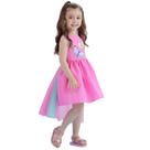 Vestido Mon Sucré Butterflies Rosa Com Tule Colorido Summer