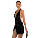 Vestido MOSSTYUS Sexy Sequin Sparkly Glitter Party Club preto S