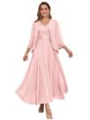 Vestido Mother of The Bride CDSSL Tea Length Blush Pink Tamanho 12