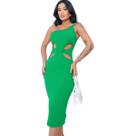 Vestido mula manca de alça com abertura na barriga