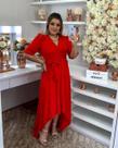 Vestido Mullet Longo Plus Size EG Vermelho Vestido Mullet Longo Plus Size EG Vermelho