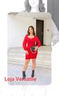 Vestido na cor vermelha